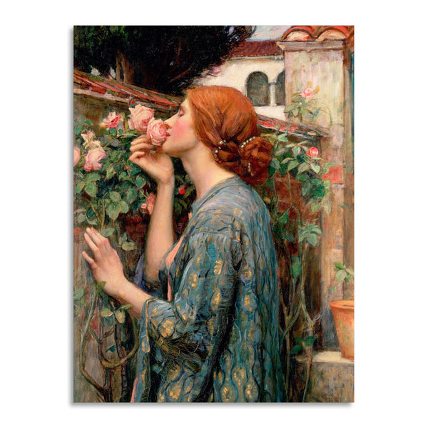 Quadro Stampa su Tela con Telaio in Legno John William Waterhouse - The Soul of the Rose