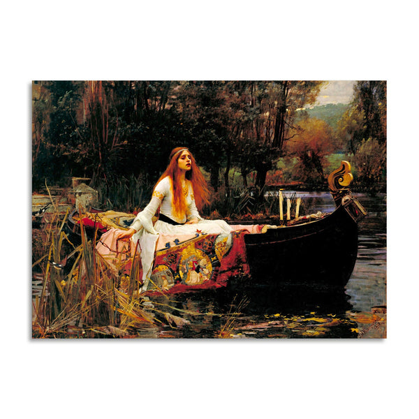 Quadro Stampa su Tela con Telaio in Legno John William Waterhouse - The Lady of Shalott