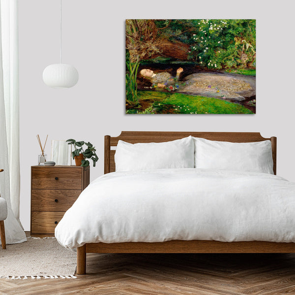 Quadro Stampa su Tela con Telaio in Legno John Everett Millais - Ophelia
