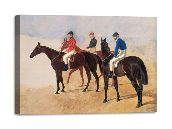 Quadro Stampa su Tela con Telaio in Legno John Frederick Herring - Steeplechase cracks