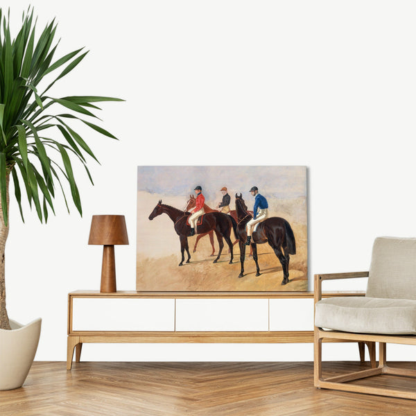 Quadro Stampa su Tela con Telaio in Legno John Frederick Herring - Steeplechase cracks