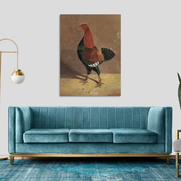 Quadro Stampa su Tela con Telaio in Legno John Frederick Herring - Fighting Cocks