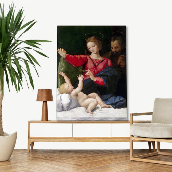 Quadro Stampa su Tela con Telaio in Legno Raffaello Sanzio - Madonna of Loreto