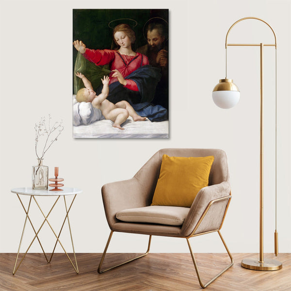 Quadro Stampa su Tela con Telaio in Legno Raffaello Sanzio - Madonna of Loreto