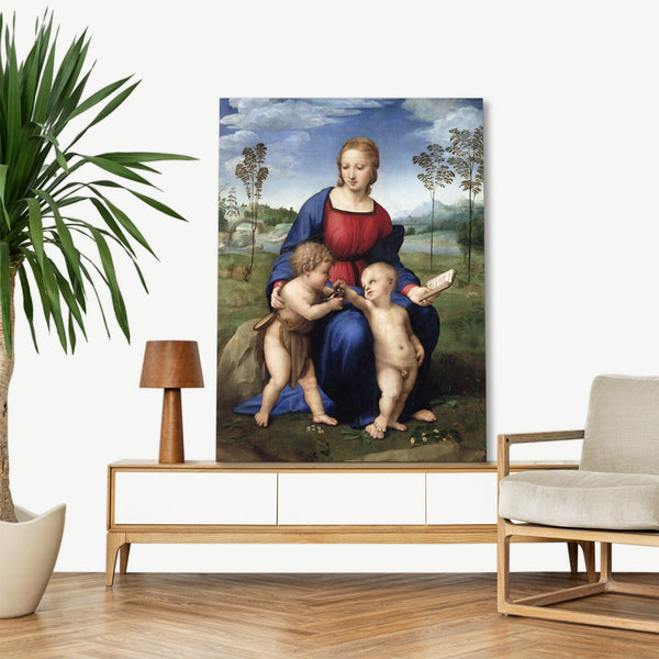 Quadro Stampa su Tela con Telaio in Legno Raffaello Sanzio - Madonna of the Goldfinch