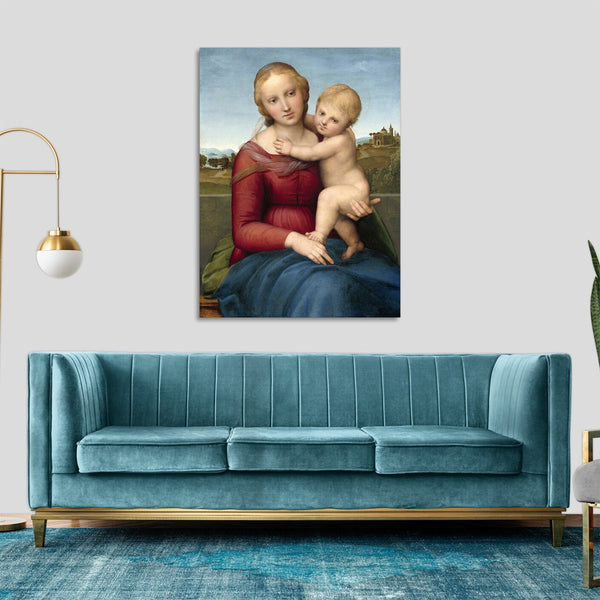 Quadro Stampa su Tela con Telaio in Legno Raffaello Sanzio - The Small Cowper Madonna