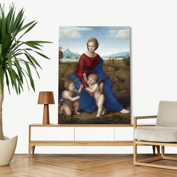 Quadro Stampa su Tela con Telaio in Legno Raffaello Sanzio - Madonna of the Goldfinch