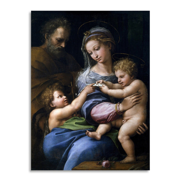 Quadro Stampa su Tela con Telaio in Legno Raffaello Sanzio - Madonna of the Rose