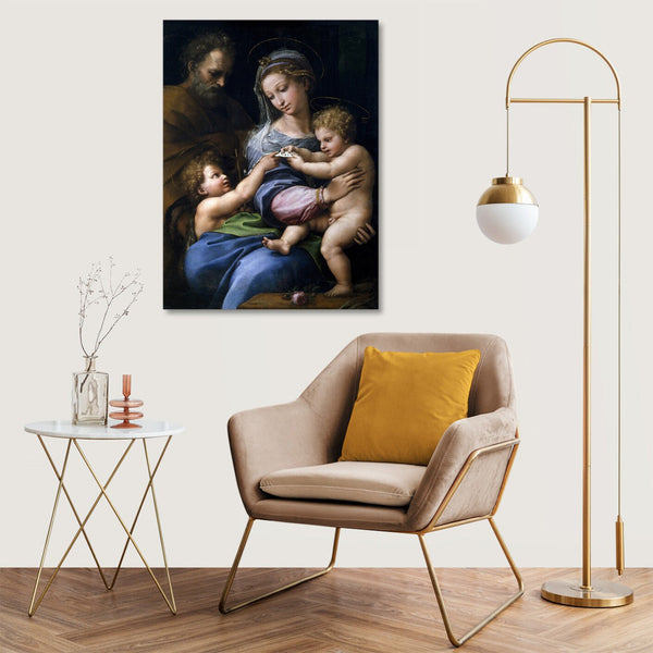 Quadro Stampa su Tela con Telaio in Legno Raffaello Sanzio - Madonna of the Rose