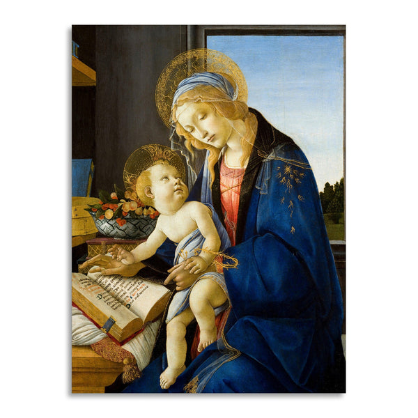 Quadro Stampa su Tela con Telaio in Legno Sandro Botticelli - The Virgin and Child