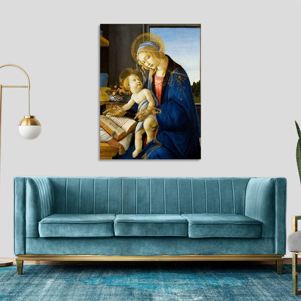 Quadro Stampa su Tela con Telaio in Legno Sandro Botticelli - The Virgin and Child
