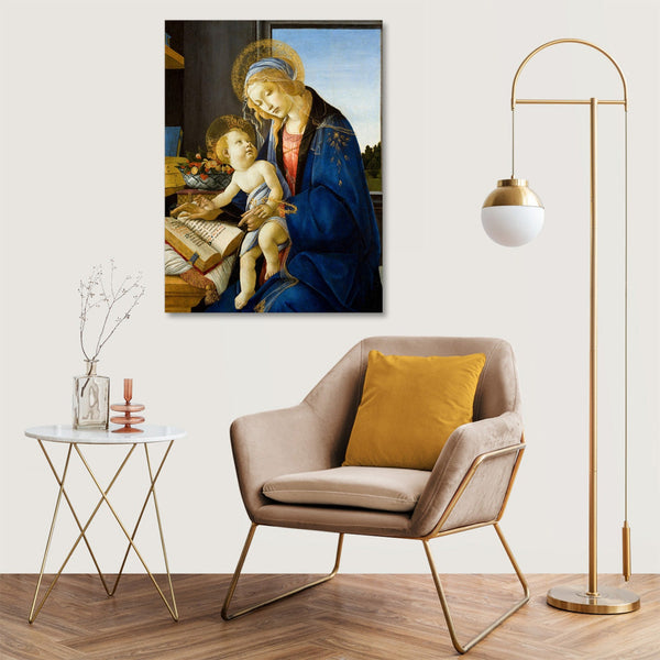 Quadro Stampa su Tela con Telaio in Legno Sandro Botticelli - The Virgin and Child