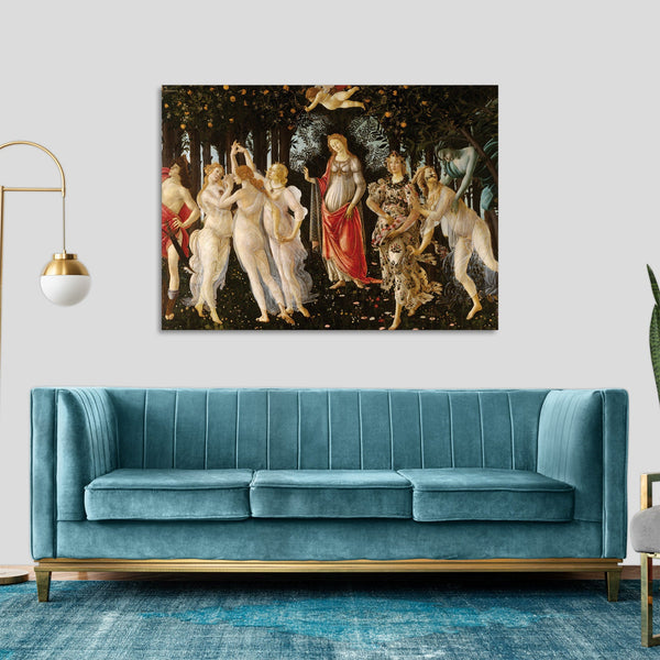 Quadro Stampa su Tela con Telaio in Legno Sandro Botticelli - Primavera