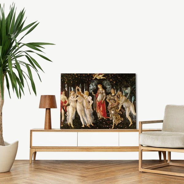 Quadro Stampa su Tela con Telaio in Legno Sandro Botticelli - Primavera