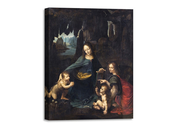 Quadro Stampa su Tela con Telaio in Legno Leonardo da Vinci - The Virgin of the Rocks