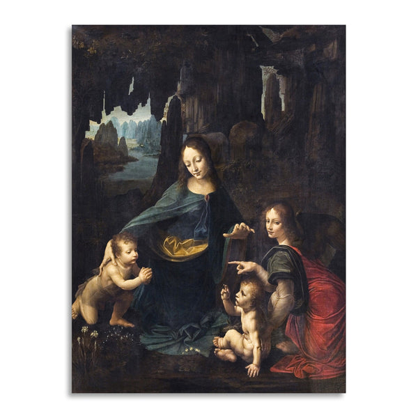 Quadro Stampa su Tela con Telaio in Legno Leonardo da Vinci - The Virgin of the Rocks