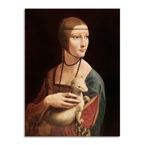 Quadro Stampa su Tela con Telaio in Legno Leonardo da Vinci - Lady with an Ermine
