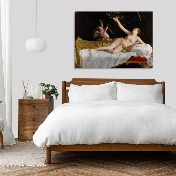 Quadro Stampa su Tela con Telaio in Legno Orazio Gentileschi - Danaë and the Shower of Gold