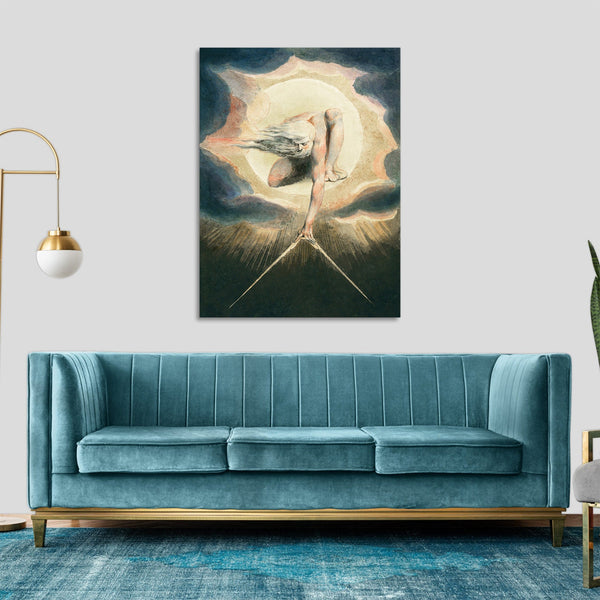 Quadro Stampa su Tela con Telaio in Legno William Blake - Ancient of Days Setting a Compass to the Earth
