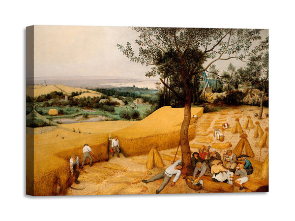 Quadro Stampa su Tela con Telaio in Legno Pieter Bruegel the Elder - The Harvesters