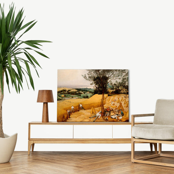 Quadro Stampa su Tela con Telaio in Legno Pieter Bruegel the Elder - The Harvesters