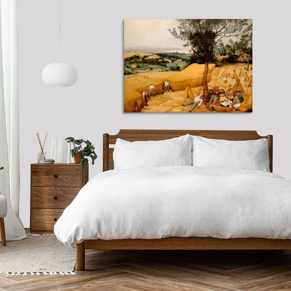Quadro Stampa su Tela con Telaio in Legno Pieter Bruegel the Elder - The Harvesters