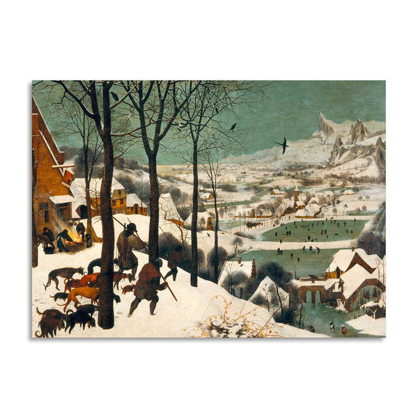 Quadro Stampa su Tela con Telaio in Legno Pieter Bruegel the Elder - Hunters in the Snow