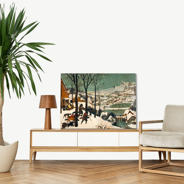 Quadro Stampa su Tela con Telaio in Legno Pieter Bruegel the Elder - Hunters in the Snow