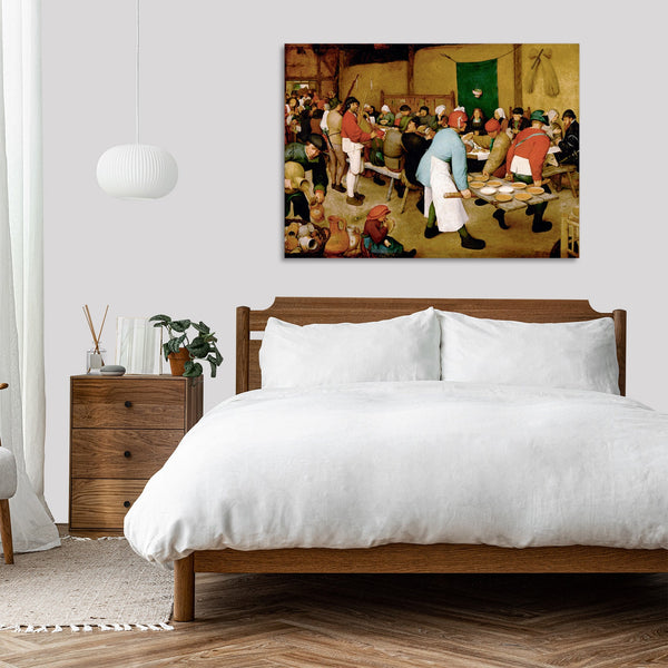 Quadro Stampa su Tela con Telaio in Legno Pieter Bruegel the Elder - Peasant Wedding