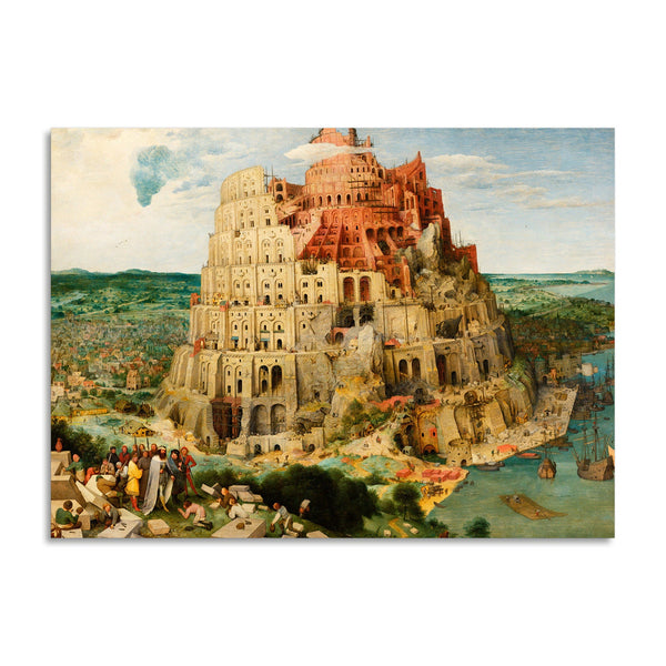 Quadro Stampa su Tela con Telaio in Legno Pieter Bruegel the Elder - The Tower of Babel