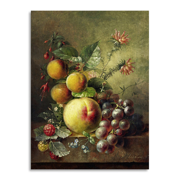 Quadro Stampa su Tela con Telaio in Legno Willem Hekking - Still Life of a Fruit