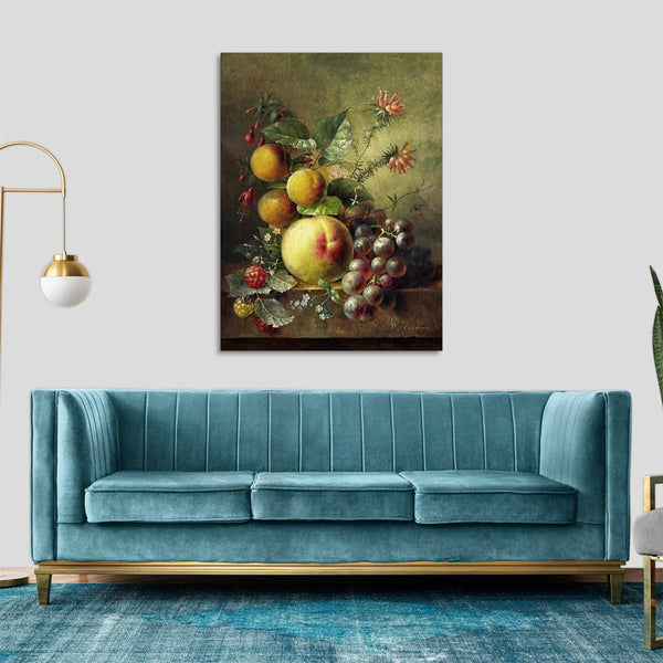 Quadro Stampa su Tela con Telaio in Legno Willem Hekking - Still Life of a Fruit