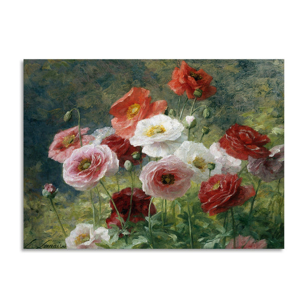 Quadro Stampa su Tela con Telaio in Legno Louis Marie Lemaire - Poppies