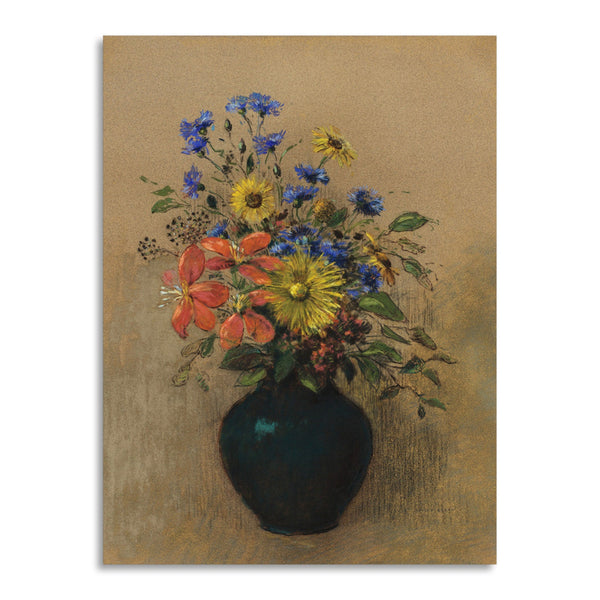 Quadro Stampa su Tela con Telaio in Legno Odilon Redon - Wildflowers