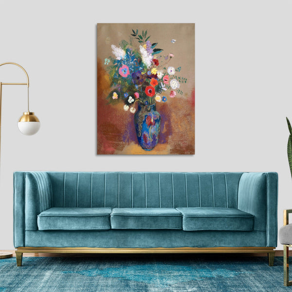 Quadro Stampa su Tela con Telaio in Legno Odilon Redon - Bouquet of Flowers