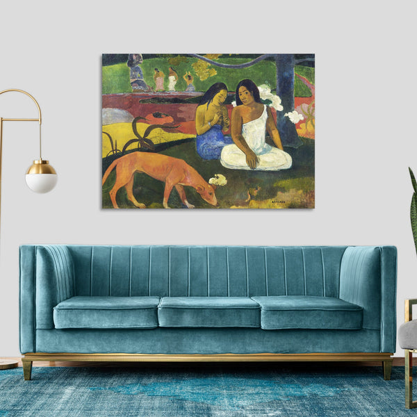 Quadro Stampa su Tela con Telaio in Legno Paul Gauguin - Arearea