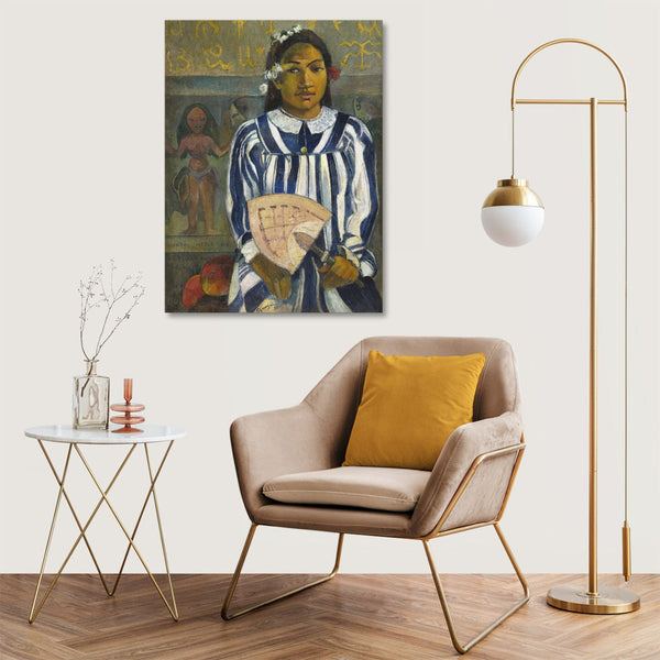 Quadro Stampa su Tela con Telaio in Legno Paul Gauguin - Tehamana Has Many Parents or The Ancestors of Tehamana