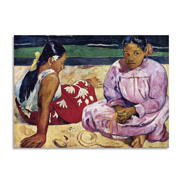 Quadro Stampa su Tela con Telaio in Legno Paul Gauguin - Tahitian Women on the Beach