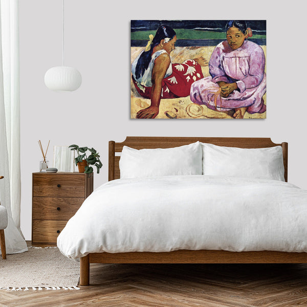 Quadro Stampa su Tela con Telaio in Legno Paul Gauguin - Tahitian Women on the Beach
