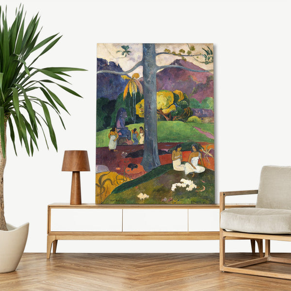 Quadro Stampa su Tela con Telaio in Legno Paul Gauguin - Mata Mua
