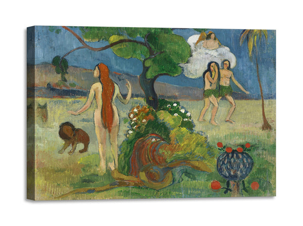 Quadro Stampa su Tela con Telaio in Legno Paul Gauguin - Paradise Lost