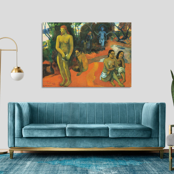 Quadro Stampa su Tela con Telaio in Legno Paul Gauguin - Delectable Waters