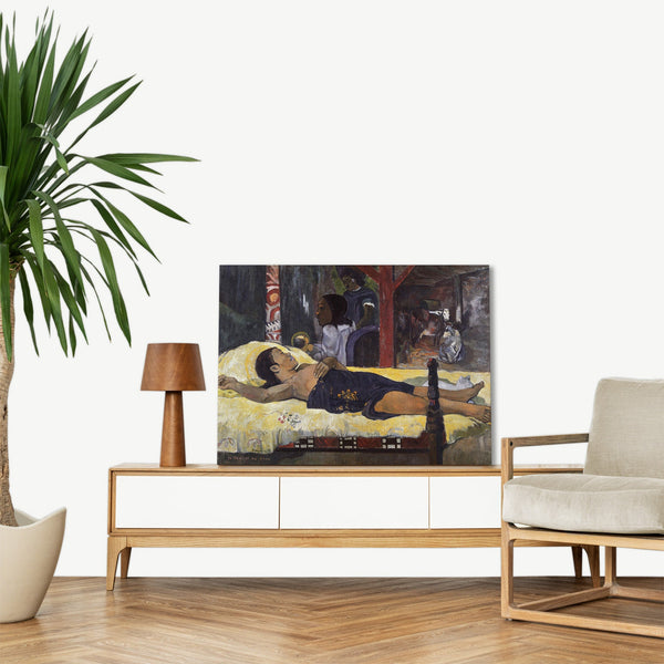 Quadro Stampa su Tela con Telaio in Legno Paul Gauguin - The Birth of Christ