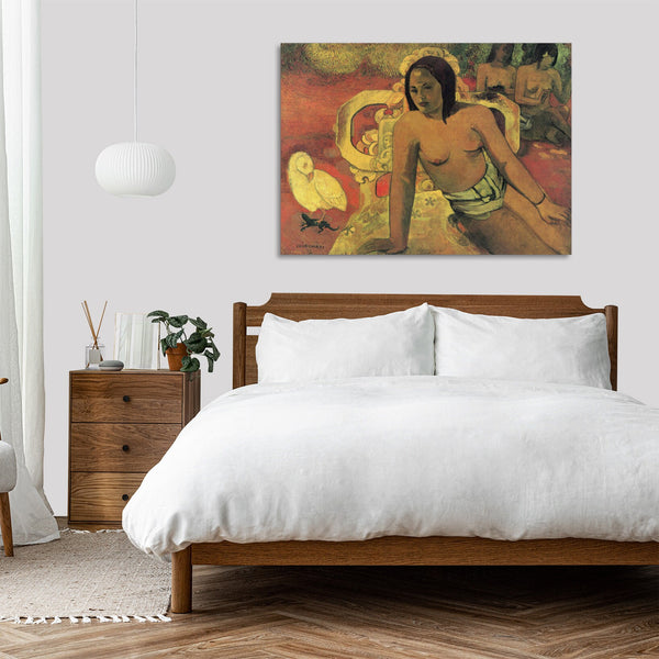 Quadro Stampa su Tela con Telaio in Legno Paul Gauguin - Vairumati