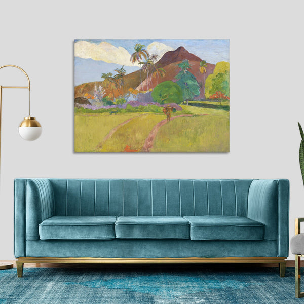Quadro Stampa su Tela con Telaio in Legno Paul Gauguin - Tahitian Landscape