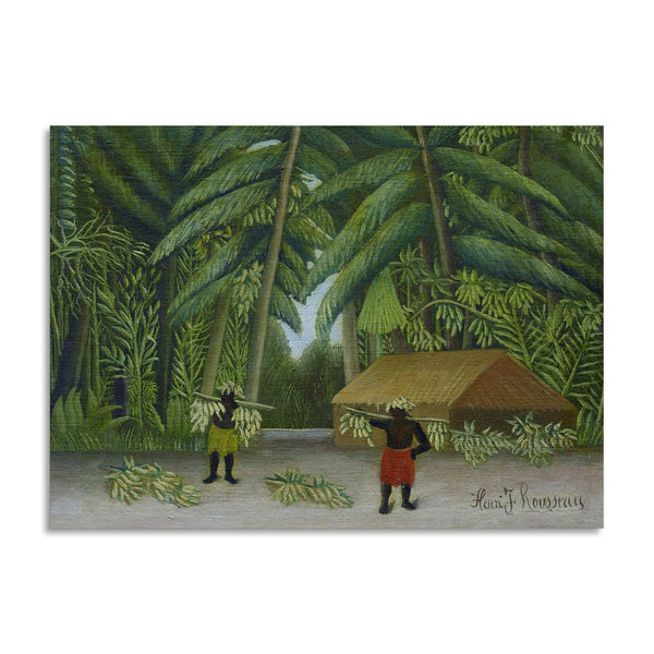 Quadro Stampa su Tela con Telaio in Legno Henri Rousseau - Banana Harvest