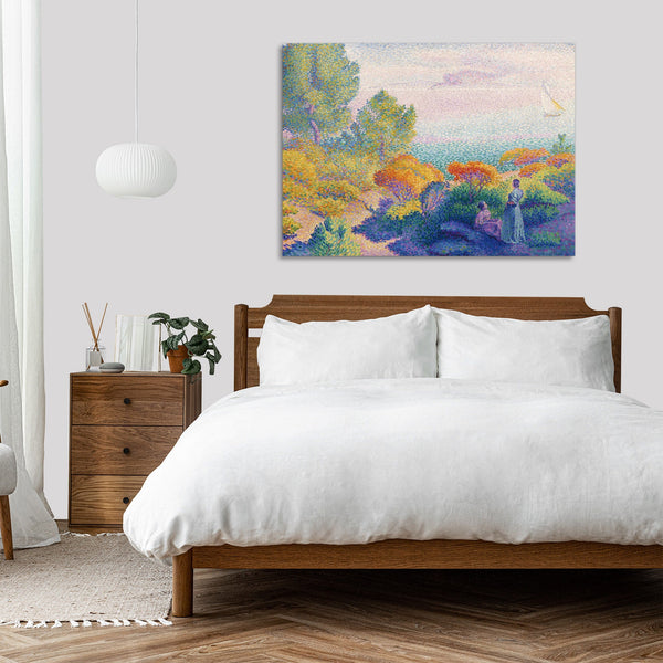 Quadro Stampa su Tela con Telaio in Legno Henri-Edmond Cross - Two Women