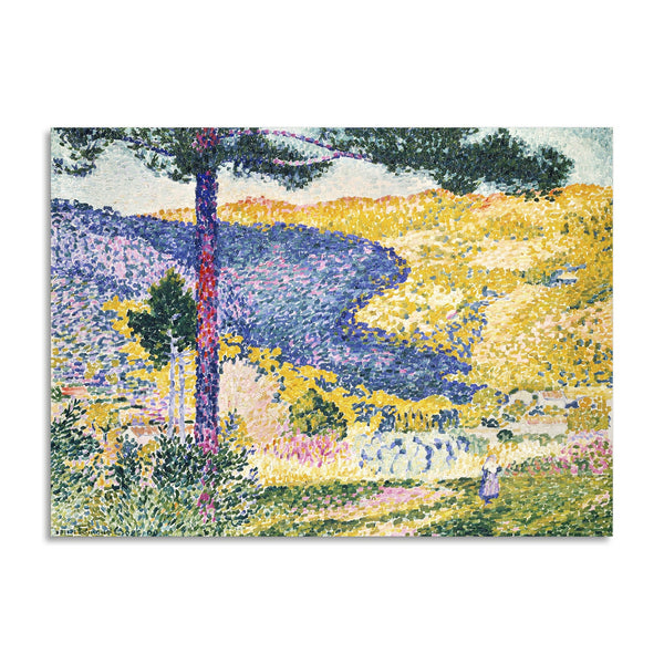 Quadro Stampa su Tela con Telaio in Legno Henri-Edmond Cross - Valley with Fir