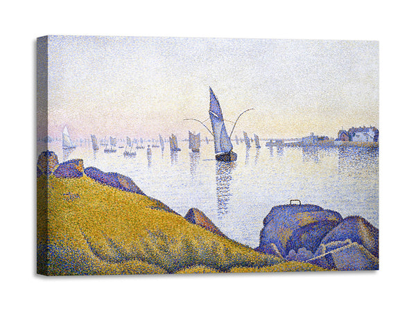 Quadro Stampa su Tela con Telaio in Legno Paul Signac - Evening Calm