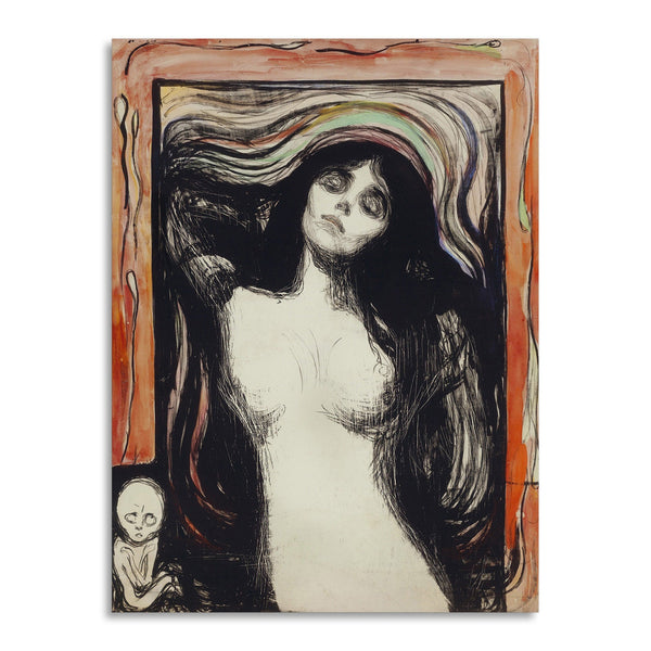 Quadro Stampa su Tela con Telaio in Legno Edvard Munch - Madonna